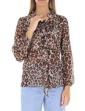 Blusa con volants MARRONE 48 - I Blues - FashionsVida