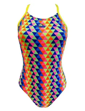 Tridimesion Pro Racer Swimsuit Yellow XL Women - TURBO - FashionsVida