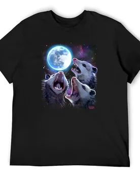 Three Opossums Howling at the Moon Funny Possum T-Shirt T-Shirt plus sizes hippie clothes baggy shirts men clothings - Aliexpress - FashionsVida