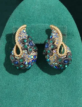 Vintage Green Conch Drop Earrings Luxury Antique Art Deco Rhinestone Jewelry Trend Brand High Quality Gift Anniversary New - Aliexpress - FashionsVida