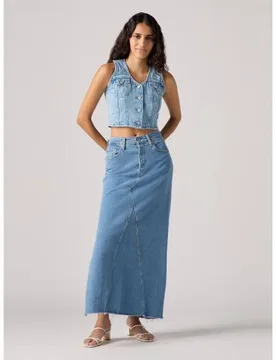 Levi's Womens Artist Divided Long Slit Skirt - Female - Blue - W26 L30 - Levis - FashionsVida