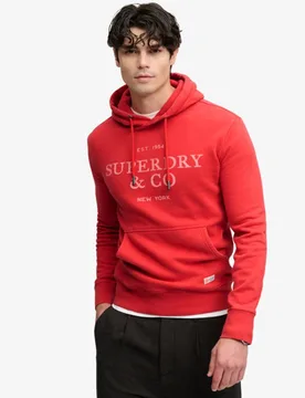 Superdry Herren 1954 Company Hoodie mit Lockerer Passform Red - Größe: XL - 79.99 - FashionsVida