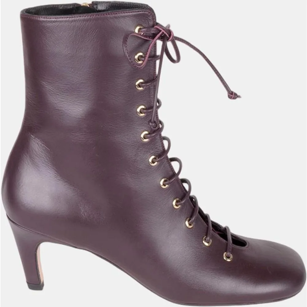 Botines de mujer en piel con cordones - Miuxa - FashionsVida