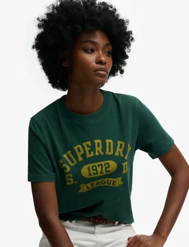 Superdry Damen Vintage Prep T-shirt Green - Größe: 44 - 39.99 - FashionsVida