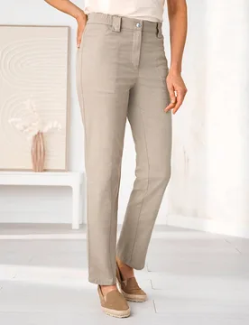 Urlaubshose Baumwoll-Leinen-Mix - Beige - female - Size: 38 - Avena - FashionsVida
