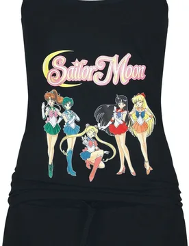 Anime Schlafanzug - Group - S bis 3XL - für Damen - Größe M - schwarz - EMP exklusives Merchandise! - Frauen - female - Sailor Moon - FashionsVida