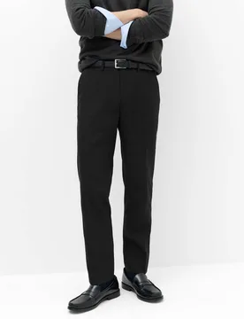 Regular Fit Smart Trousers Black male - M&S - FashionsVida