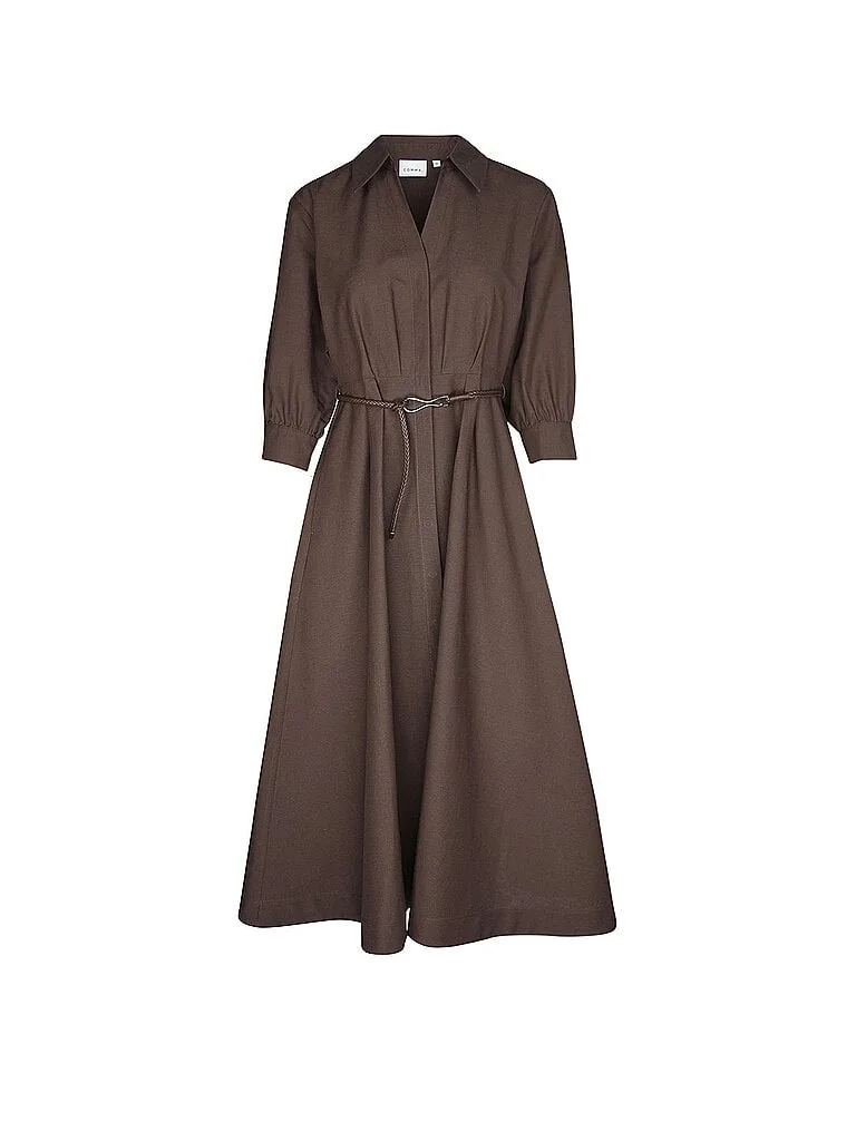 COMMA Midikleid braun 42 damen - Comma - FashionsVida