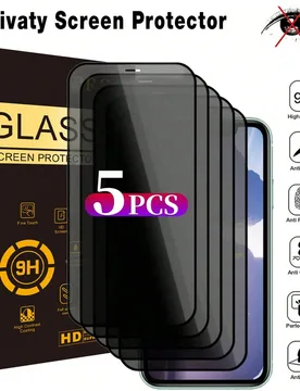 Piezas Protector de pantalla de vidrio templado de pantalla completa con protección de privacidad, protector de pantalla anti-espionaje de pantalla c - Shein - FashionsVida