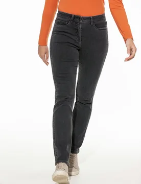 Passform-Jeans Feminine Fit, Feminine Fit#normale Größen#Kurzgrößen#Langgrößen, Farbe Grau, 40, in zwei Passformen hoher Baumwollanteil Damen - Walbusch - FashionsVida