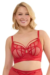 Women's Eddie Ruby Red Crossover 'Balconette Bra' Size: 32FF - Red - Size: 32FF