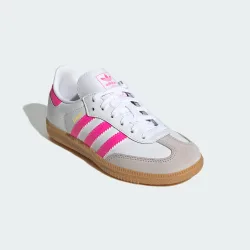 Kids Unisex Samba Og Shoes - Pink & White Leather - Size Uk 13.5 Kids
