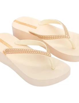 Infradito Mesh Xi Beige / Beige / Gold EU 40 - Ipanema - FashionsVida
