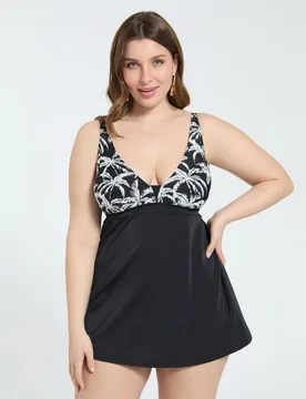 Top de mujer tankini con estampado tropical tirantes ajustables - Fiorella Rubino - FashionsVida