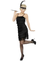 Er Partykleid Damenkostüm schwarz