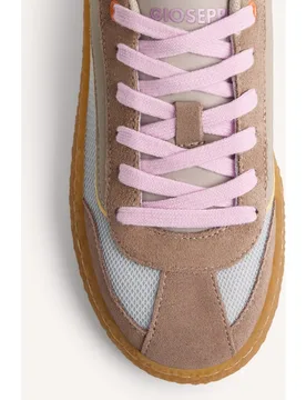 Zapatillas deportivas de mujer con piel serraje y rejilla superpuesta - Gioseppo - FashionsVida