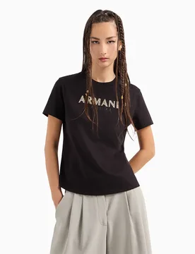 Exchange T-shirt à Manches Courtes 6dyt36-yj7vz Black M - Giorgio Armani - FashionsVida