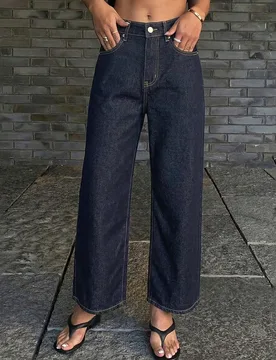 Jeans casuales de pierna recta y cortos para mujer Y2K XXL - Shein - FashionsVida