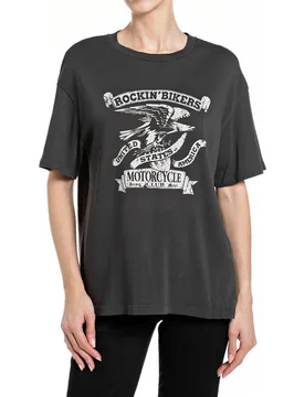 Camiseta de mujer de algodón de manga corta - Replay - FashionsVida