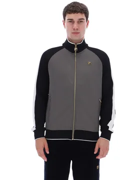 Gunmetal Cory Colour Block Track Top - XS - FILA - FashionsVida
