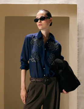 Blusa de mujer cuello camisero beads - Woman El Corte Inglés - FashionsVida