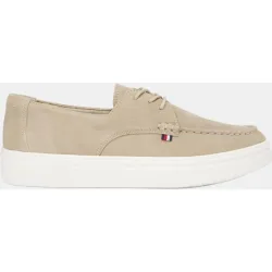 Zapatillas de ante con costura decorativa