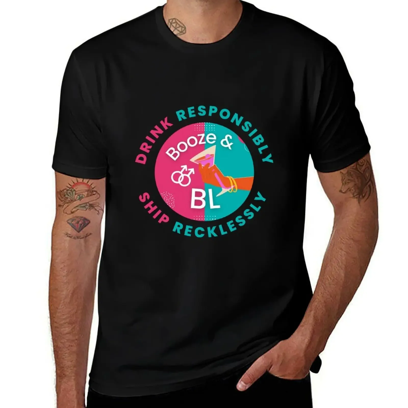 Booze & BL Motto T-Shirt Basic Lightweight Short Sleeve Tee - Aliexpress - FashionsVida
