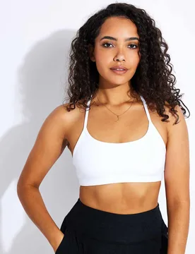 Spacedye Slim Racer Back Sports Bra White female - Beyond Yoga - FashionsVida