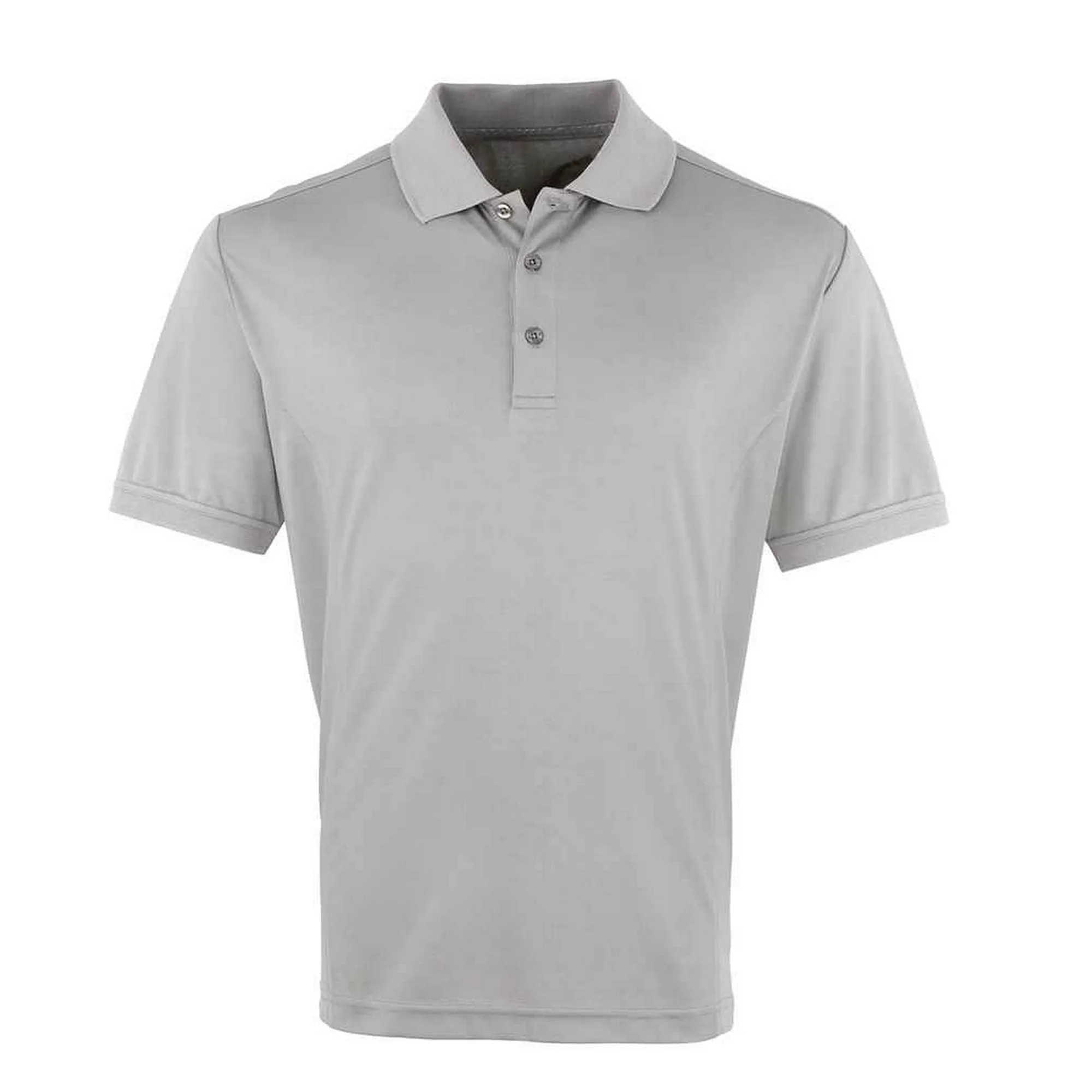 Mens Coolchecker Pique Polo Shirt (Silver) - Size Small - Premier - FashionsVida