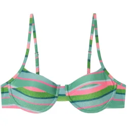Top de bikini Balconette Chiquita con tejido lurex, foams extraíbles y cierre multiposición