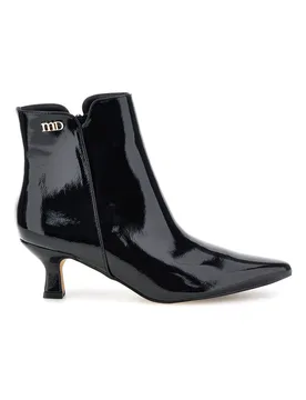 Tronchetto Nero in Effetto Vernice con Logo e Tacco Kitten BZD200Q5 37 - MON DIEU - FashionsVida