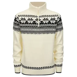 Maglione A Collo Alto Troyer Norweger White 2XL