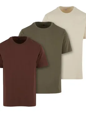 Maglietta A Maniche Corte Tb776b 3 Unità Chocolate Brown / Olive / Sand S - Urban classics - FashionsVida