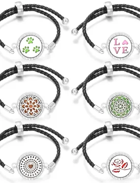 Aromatherapy Diffuser Flowers Rose Women Leather Perfume Bangle Essential Oil Locket Spiral Open Rhinestones Bracelet Jewelry - Aliexpress - FashionsVida