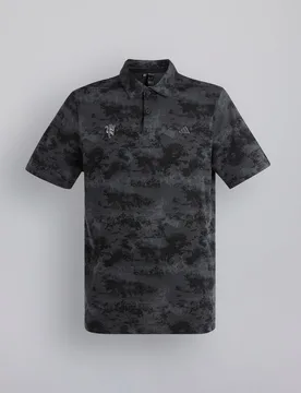 Manchester United x Golf Go-To Printed Mesh Polo Shirt Black L - Adidas - FashionsVida