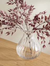 M&S Fluted Glass Bouquet Vase Clear