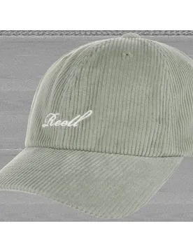 Single Script Corduroy Cap by - olive - Size: One Size - Reell - FashionsVida