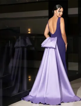 Exquisite Purple Evening Party Dress Scoop Pleat Ruched Open Back Mermaid Prom Formal Gowns Banquet Gala Robe De Soiree - Aliexpress - FashionsVida