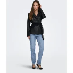 Vaquero denim de mujer recto de tiro alto