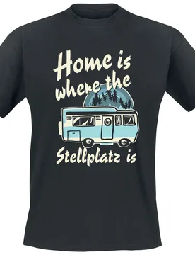 T-Shirt - Home Is Where The Stellplatz Is - S bis 4XL - für Männer - Größe 4XL - schwarz - Männer - male - Sprüche - FashionsVida