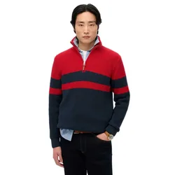 Pull à Demi-zip Cotton Classics Stripe Henley Navy / Red S