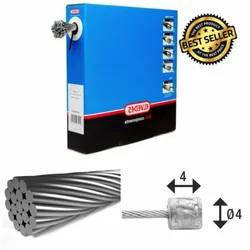 Câble De Dérailleur 1x19 Stainless 4x4 100 Unités