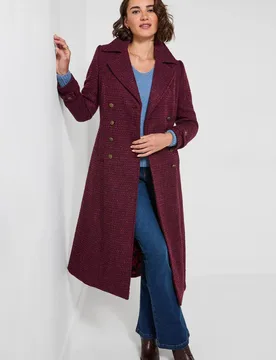 Women's Berry Dreams Long Tweed Coat in Plum Size: 8 - Plum - Size: 8 - Joe browns - FashionsVida