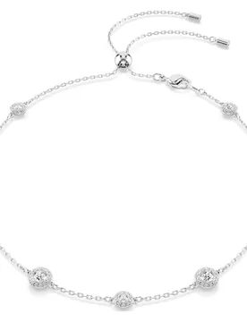 Collana Una Angelic, Taglio Round, Motivi a doppia faccia, Bianca, Placcato rodio OS - Swarovski - FashionsVida