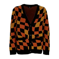 Cardigan Donna W Jagger Sweater Cardigan Amusement 66 Black/ginger Bread