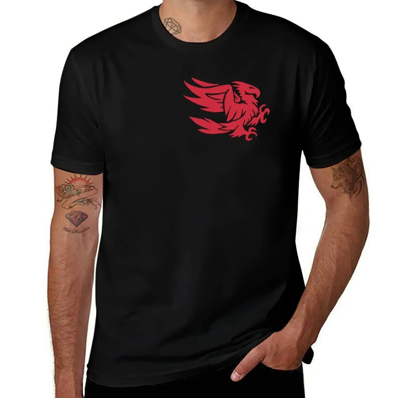 Red Eagle Emblem T-Shirt Plus Size Solid Color T-Shirt - Aliexpress - FashionsVida