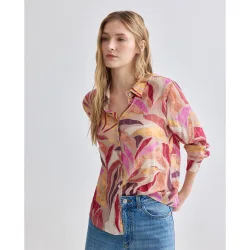 Camisa de mujer estampada manga larga