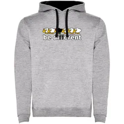 Felpa Con Cappuccio Be Different Bike Two-colour Heather Grey / Black