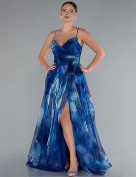 Arya High Quality Evening Dress Crepe for Floor-Length V-Neck Spaghetti Strap Slit Prom Dress Vestidos De Fiesta Customized - Aliexpress - FashionsVida