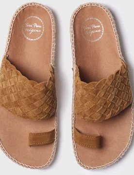 Alpargatas planas de mujer abiertas de ante - Toni Pons - FashionsVida